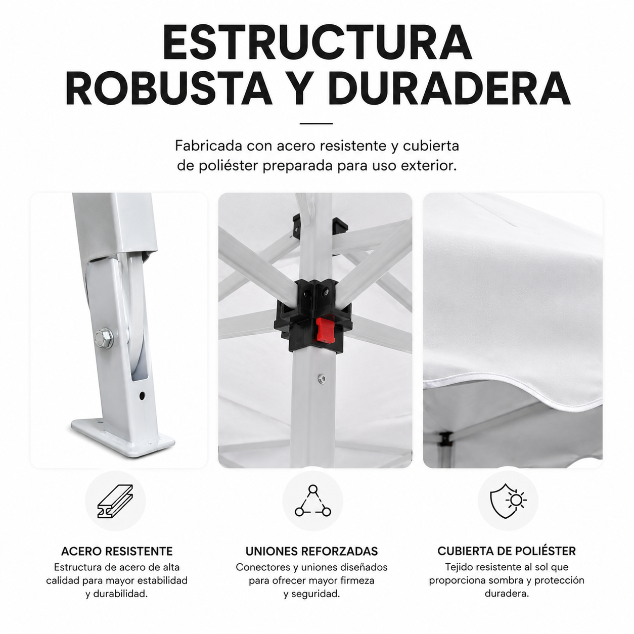 Carpa Impermeable 3x3 m Plegable - 4