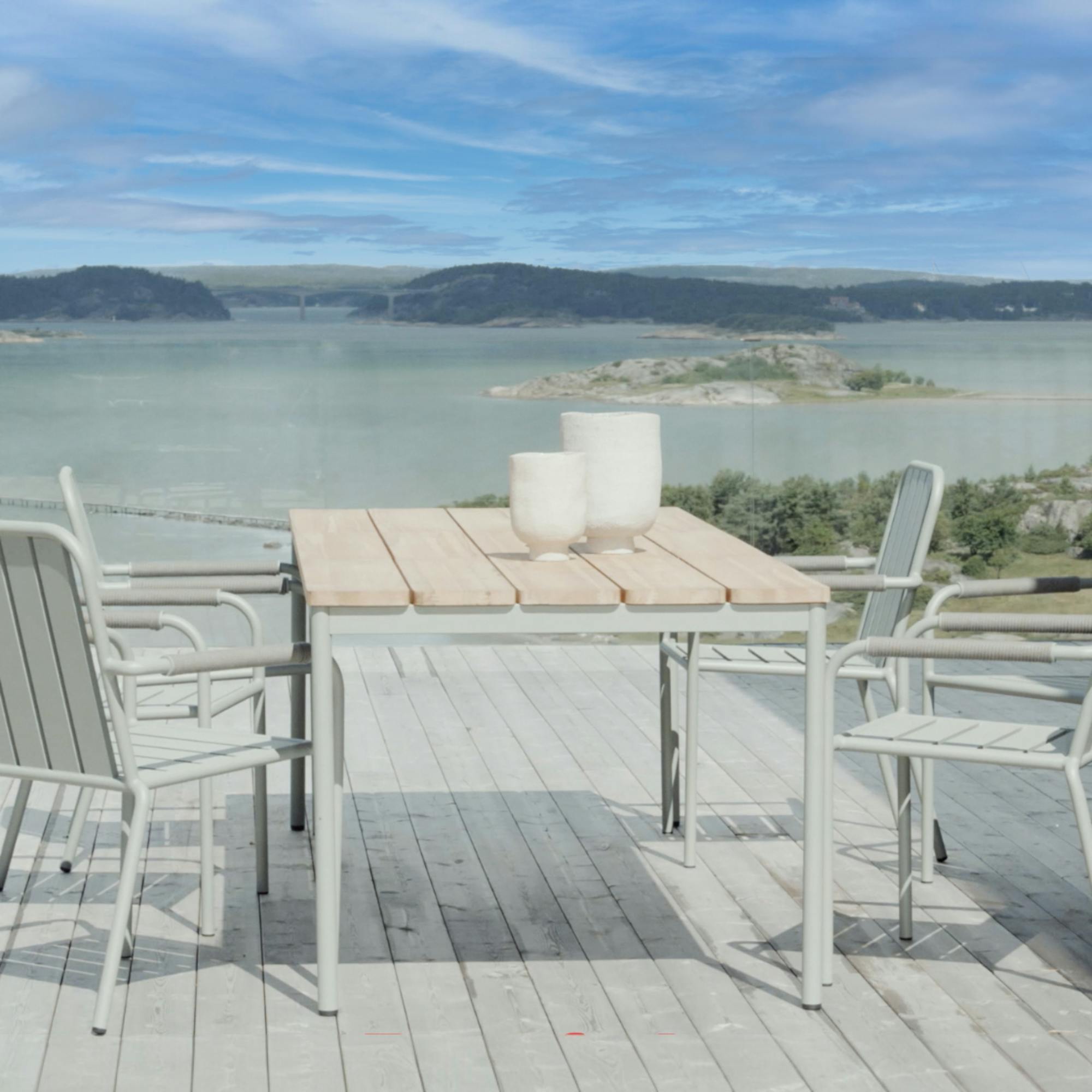 Table à manger de jardin rectangulaire en Aluminium Vert 8 places ...