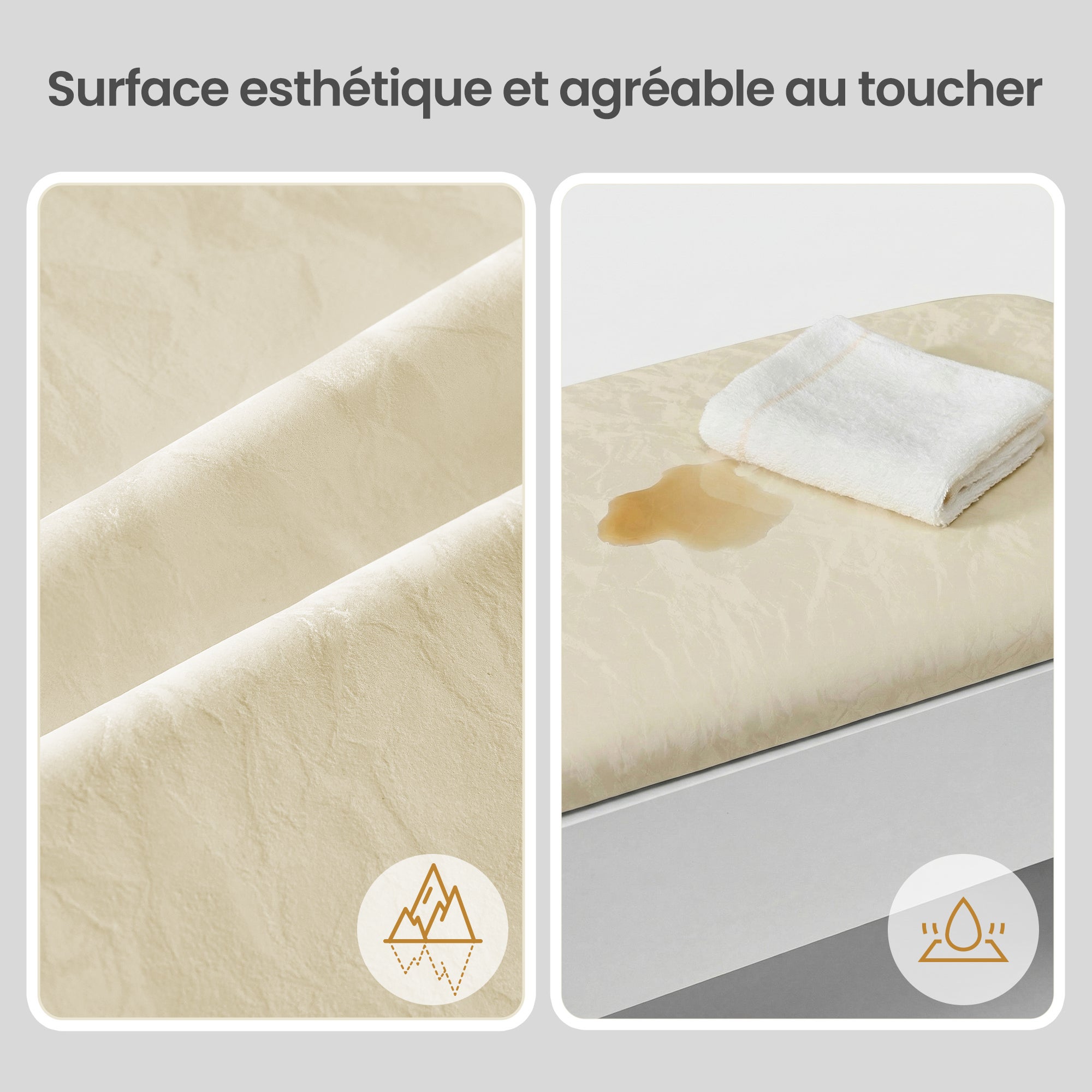 Tabouret de Maquillage en Velours, Rembourré, Style Moderne, pour Chambre, Entrée, Repose-pieds, Blanc et Crème - 6