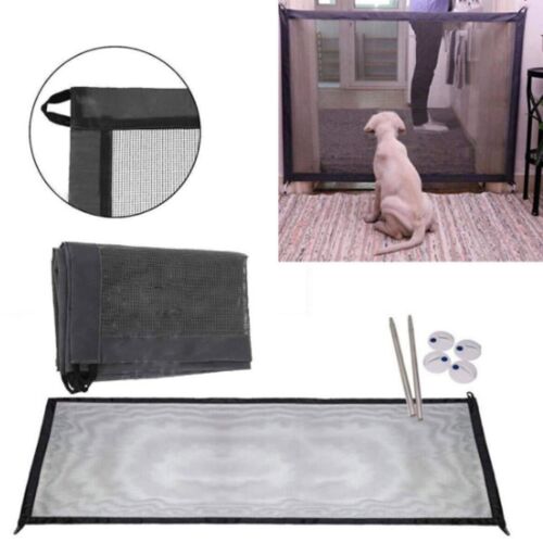 Valla para perros con puerta de red ajustable para protección de animales, 72 x 180 cm - 2