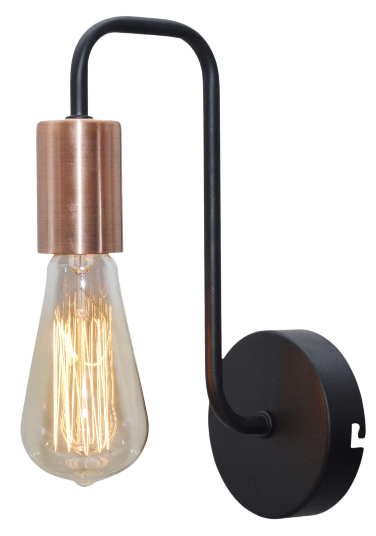 Kinkiet ścienny Herpe czarny-miedź 1xE27x60W wym: 26 x 10 x 17 cm metal IP20 Candellux