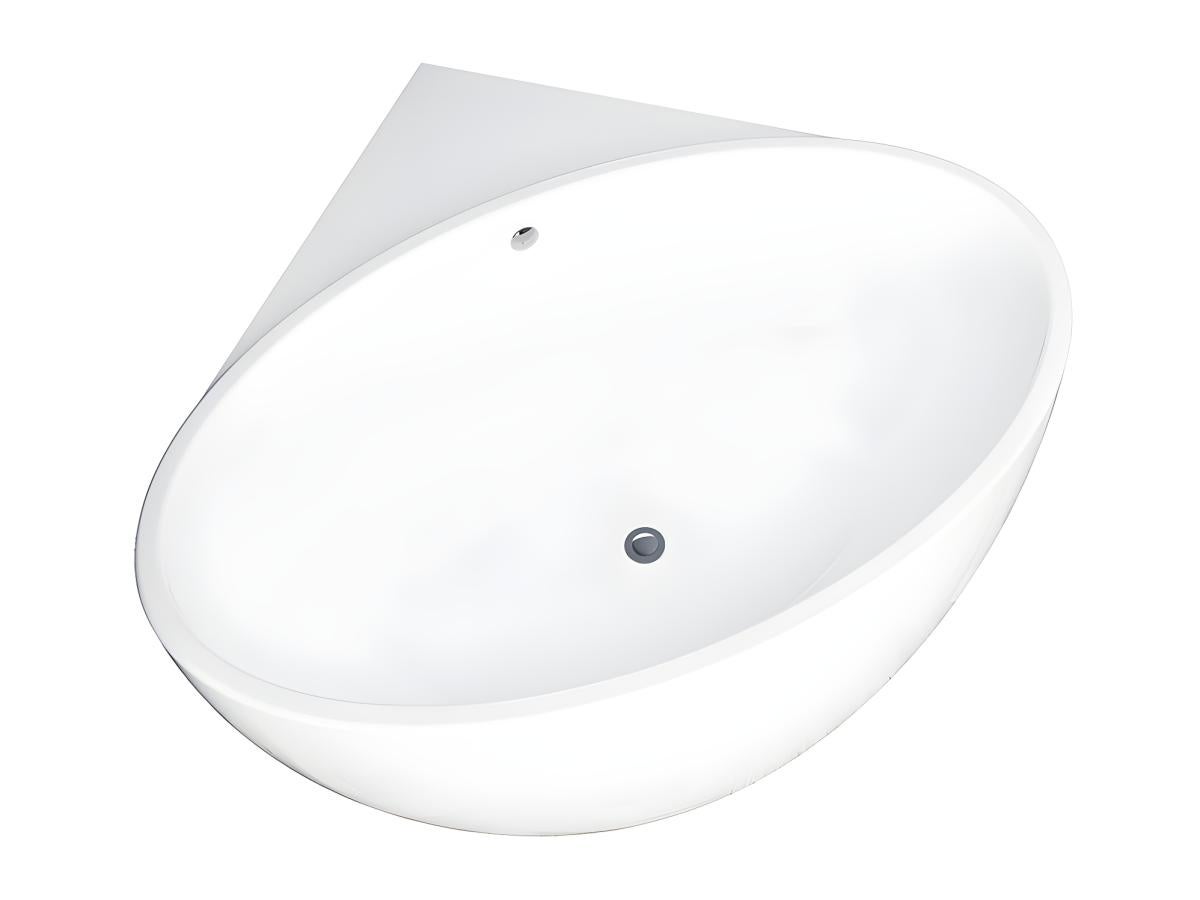Baignoire d'angle - 127 x 127 x 58 cm - Acrylique - Blanche - 197 L - GOURAMI - 7
