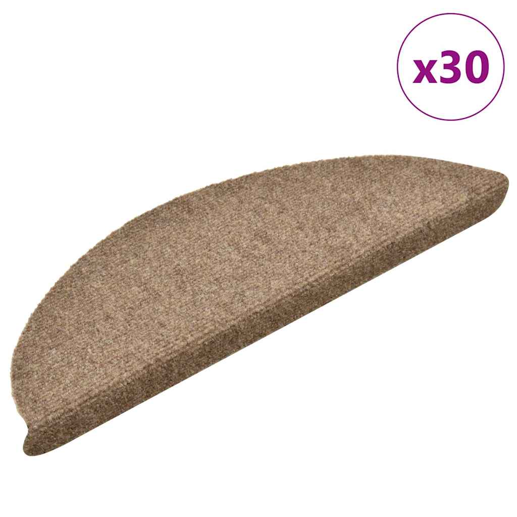 Tapis d'escalier auto-adhésifs 30 pcs | Paillasson d'escalier | Tapis de marche crème 56x17x3 cm CFW277515 - 2