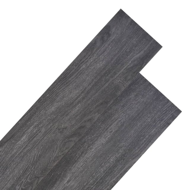 Planches de plancher PVC Non auto adhésif 5,26 m² Noir et blanc