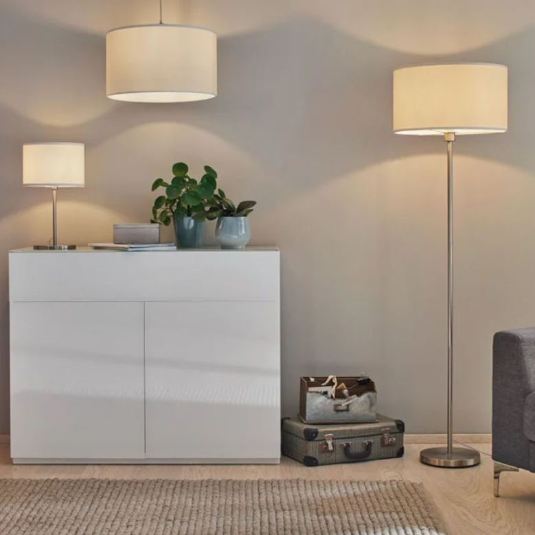 Luminaire en suspension Tessa E27 max. 60W Crème, Acier brossé gradable - 6