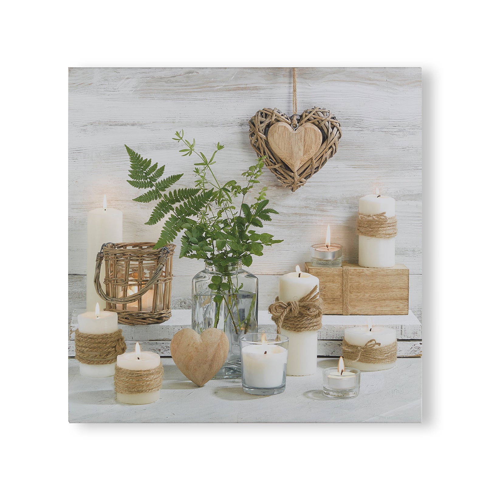 Toile imprimée Harmonie LED 60 x 60cm Blanc, vert - 2