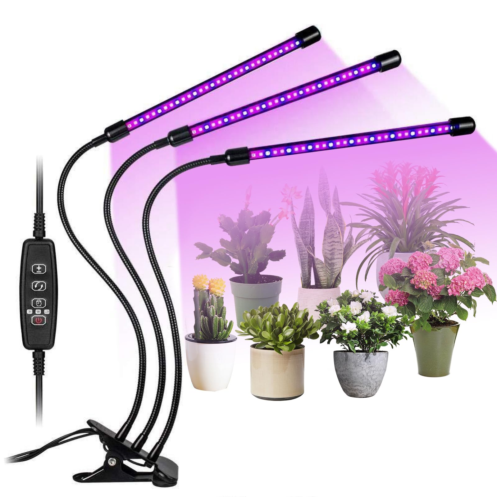 Lampy LED do uprawy roślin domowych automatyczne włączanie wyłączanie z pomiarem czasu lampa hortikulturowa LED z timerem tryby do siewek sukulentów