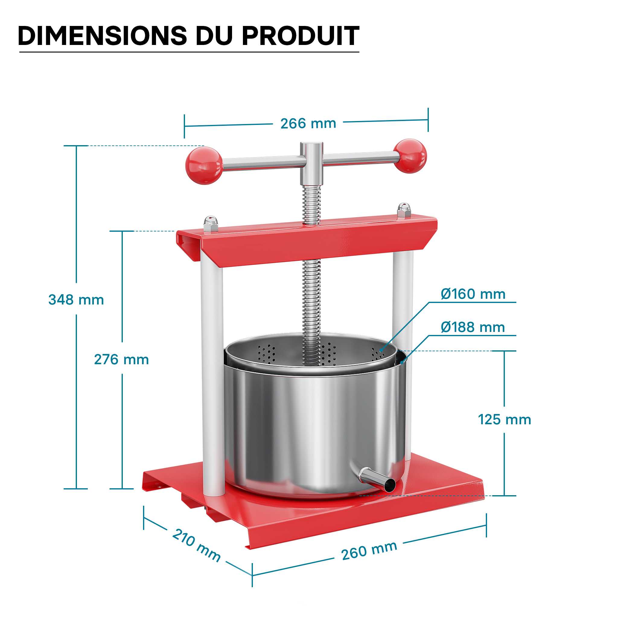 Poignée De Rechange Pour Pressoir à Fruits 18L Et 30L WilTec - En Fonte - Pièce Détachée Pour Pressoir à Raisin, Vin