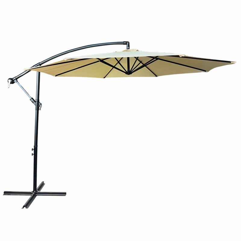 Parasol ogrodowy ASTER ochrona UV w kolorze beżowym waga 12,1 kg wymiary 300x300x45 cm