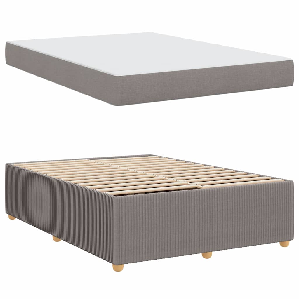 Cadre de lit en tissu taupe pour la chambre, 160 × 200 cm - 4