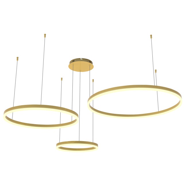 Żyrandol LED Mundo 72W 3000-6500K regulacja 3CCT z pilotem złoty lampa wisząca XUDO