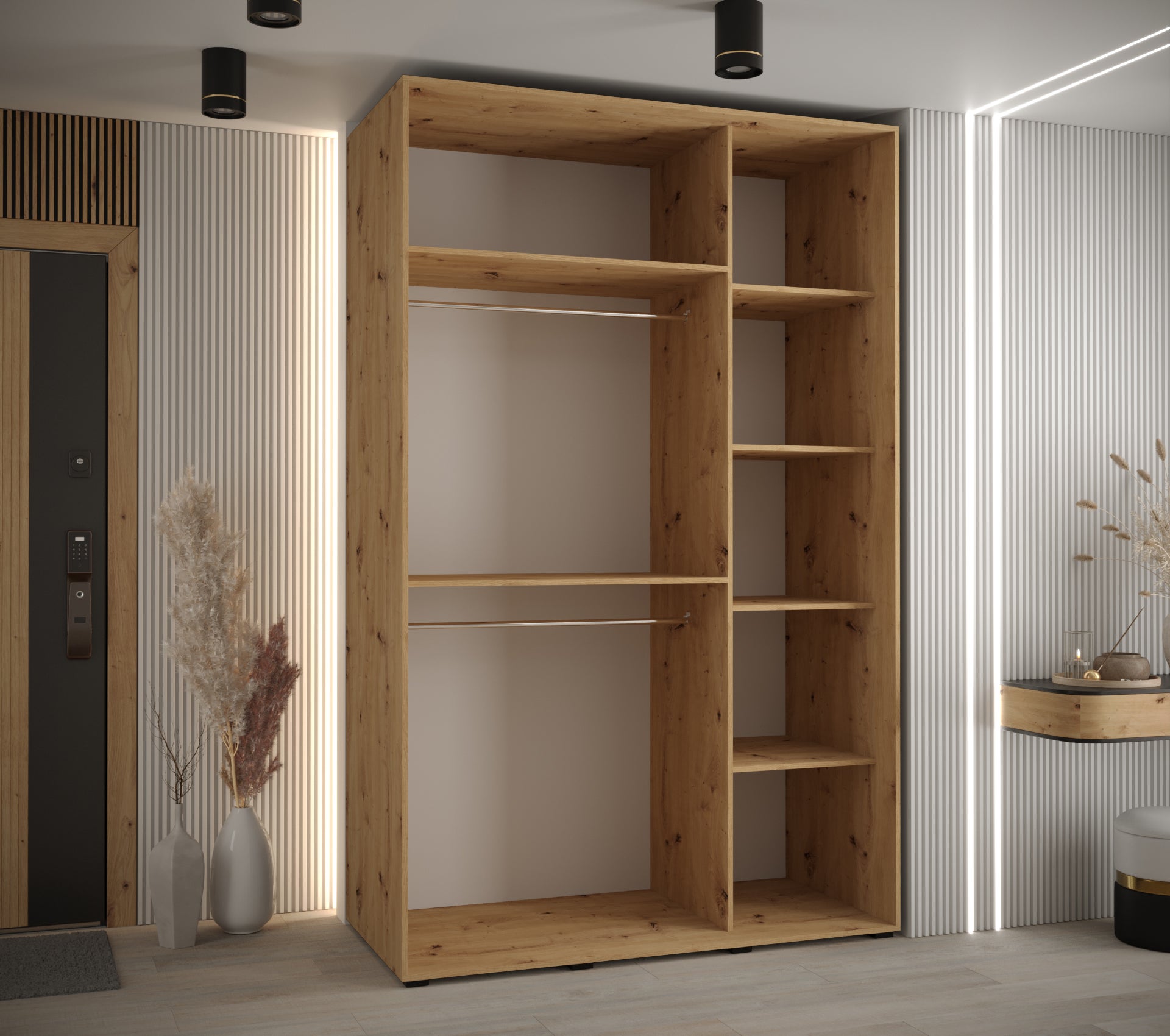 Szafa przesuwna z lustrem wysoka Davos 13 150 x 60 x 235,2 cm artisan + artisan + u. srebrny - Abiks Meble - 4