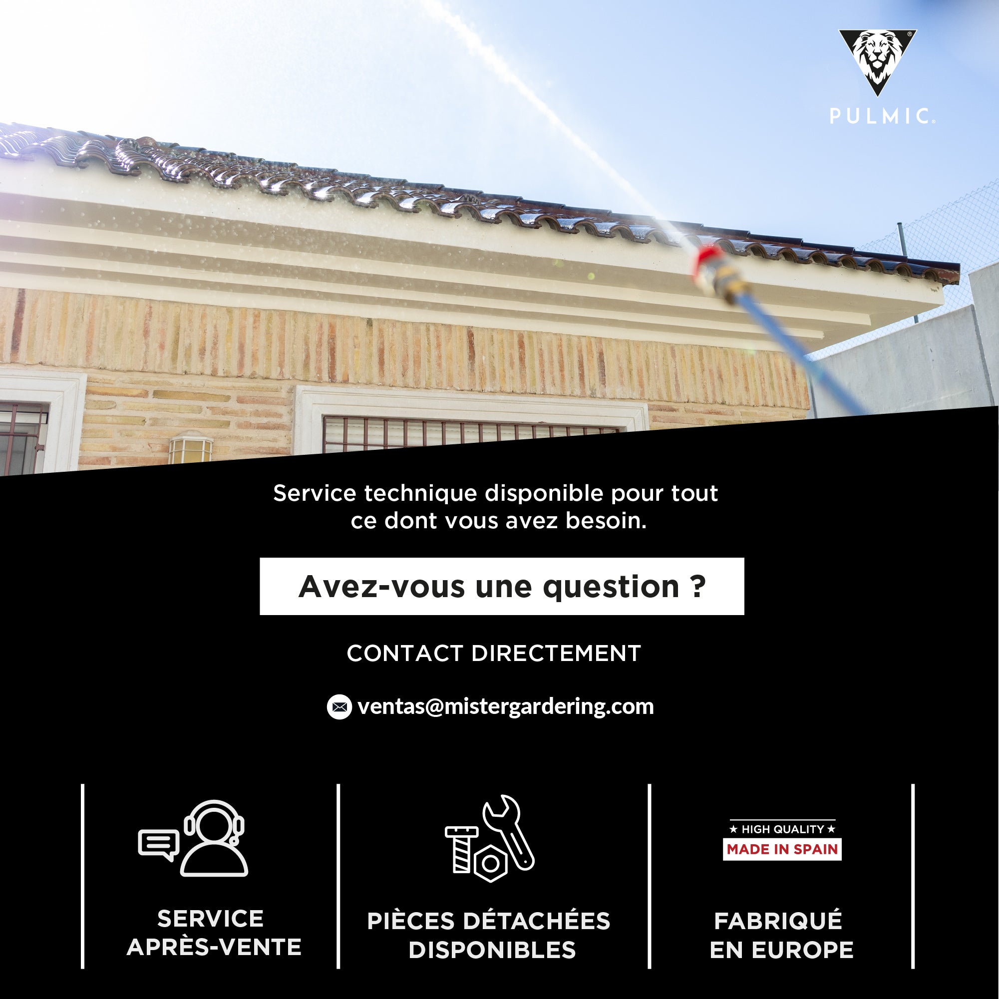 PULMIC Pulvérisateur Électrique Professionnel 35L pour Nettoyage de Toitures, Façades, Démoussage et Applications en Hauteur, Projette à 10m - 10