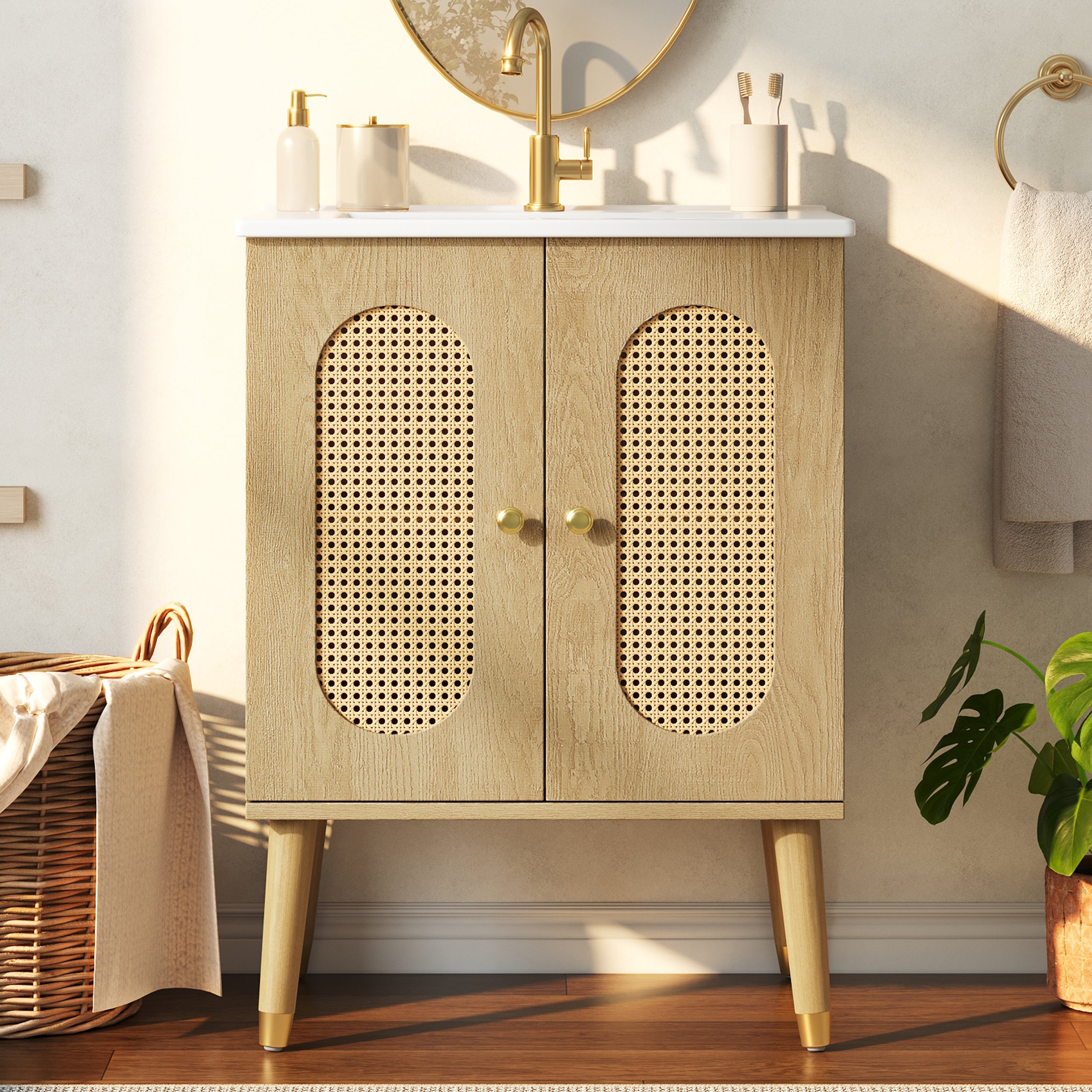 Unitate de baie cu lavoar ceramic de 61 cm - Unitate de baie cu ...