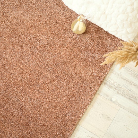 Tapis doux poils longs - Touch rose corail - Galon tabac - 250 x 350 cm - 3