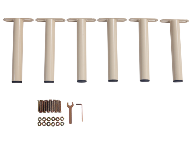 Lot de 6 pieds cylindriques pour cadres à lattes - Beige - BOLGARE
