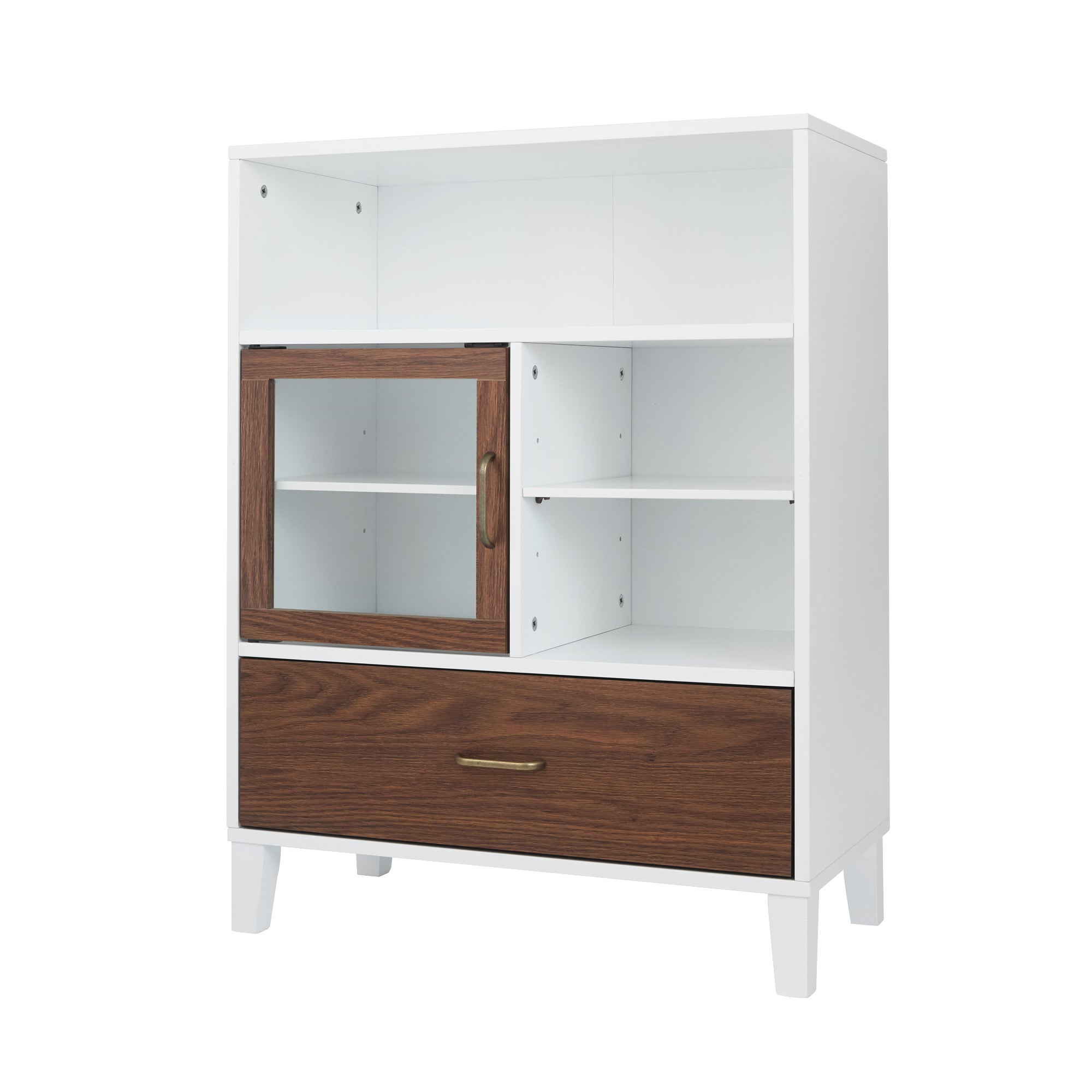 Armario de almacenamiento madera moderna, negro/blanco teamson home