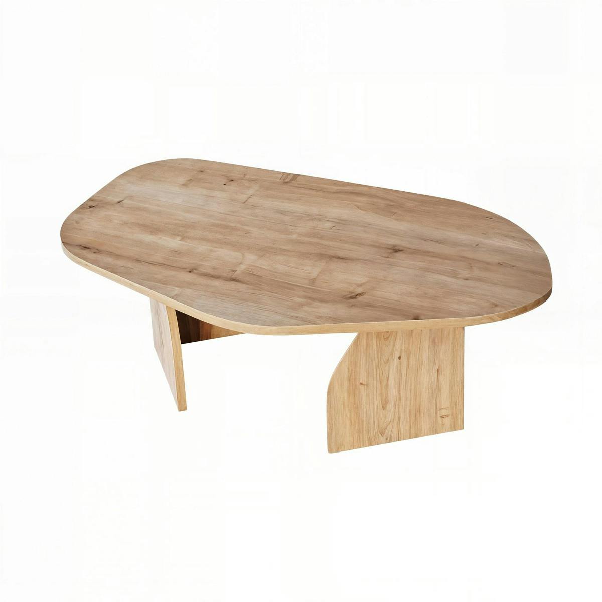 Table basse design effet bois, forme organique galet MARFA - 8