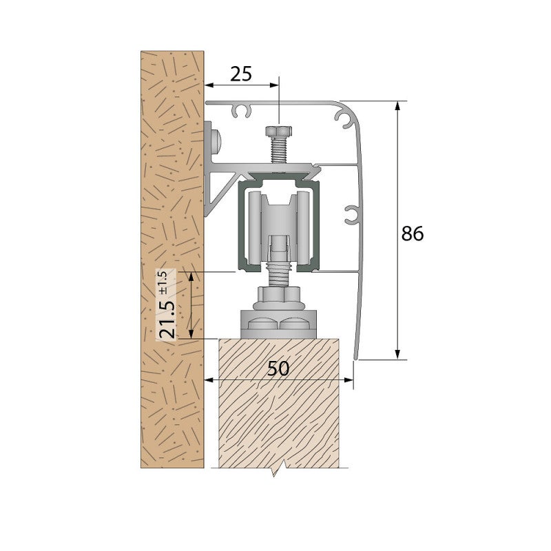 Equerre de fixation murale du rail pour SLID'UP 1000 - 2