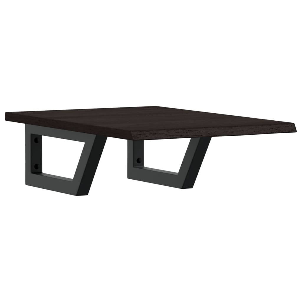 Maison Exclusive - Ripiano a Parete per Lavabo in Acciaio e Massello di Rovere - 2