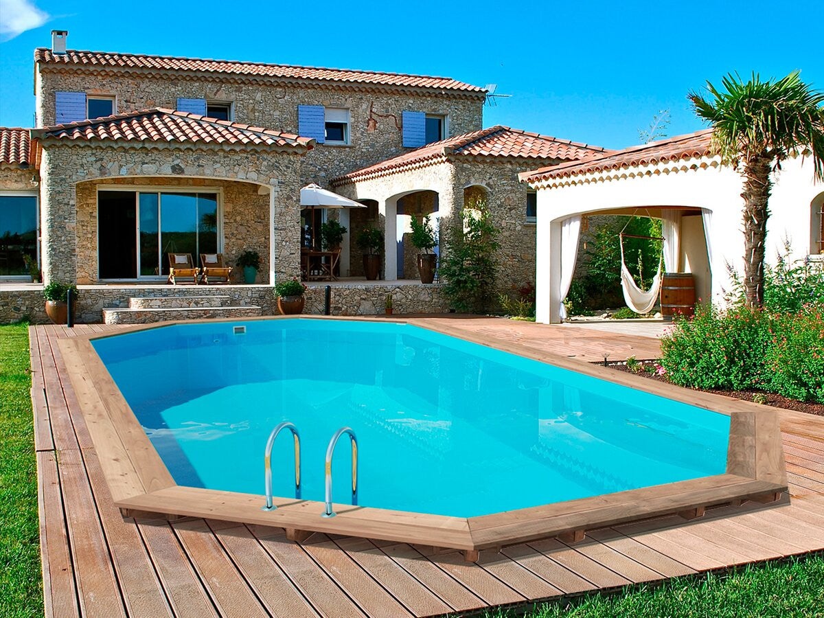 Piscine hors sol bois, Palma 130, 7.57 x 4.07 x 1.31 m + Pompe à chaleur pour piscine 6 kw/h inverter PowerLine by Hayward - 3