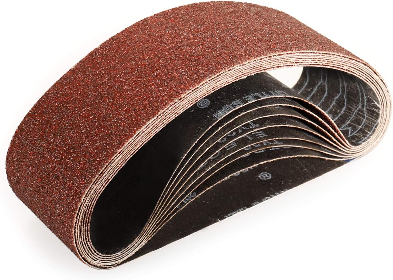 Pasy Ścierne 75x533 mm - 8 Sztuk, Gradacja 40, Taśma Szlifierska do Szlifowania i Polerowania ze Szlifierką Taśmową