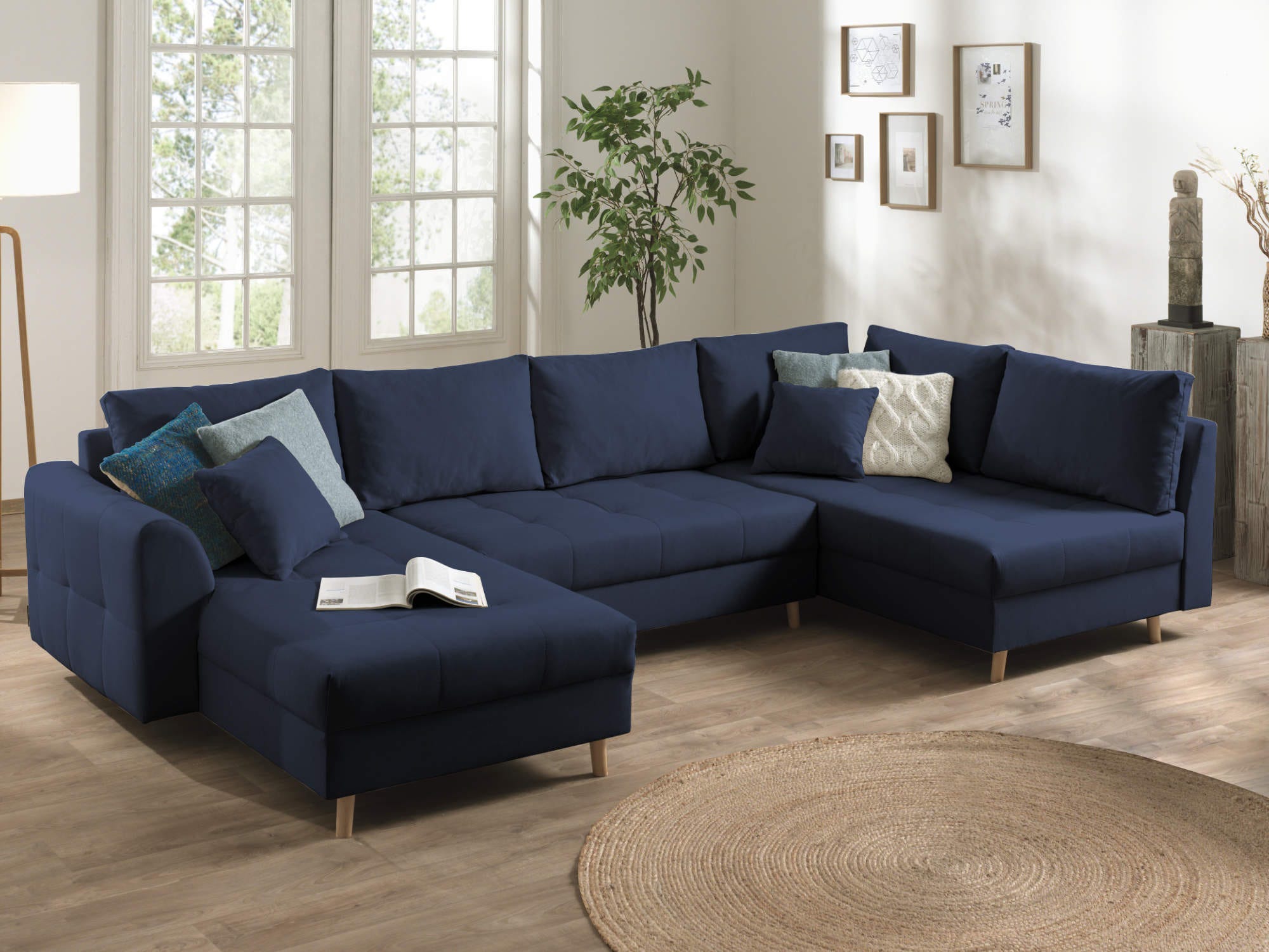 Canap Panoramique 7 Places Angle Droit En Tissu Bleu P trole Leroy canap-panoramique-7-places-angle-droit-en-tissu-bleu-p-trole-leroy