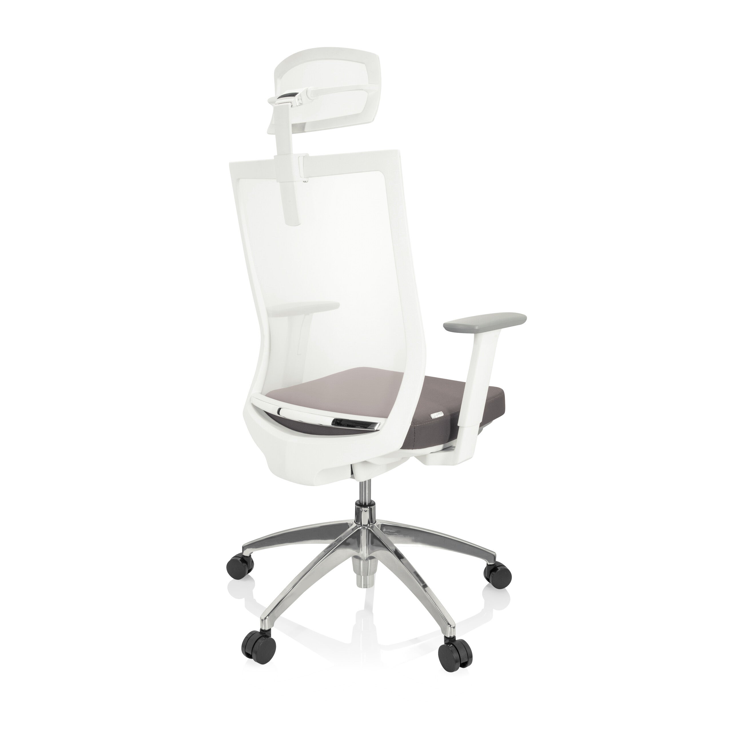 Sedia da ufficio / Sedia girevole ASPEN WHITE PRO Tessuto di maglia / Tessuto grigio hjh OFFICE - 8