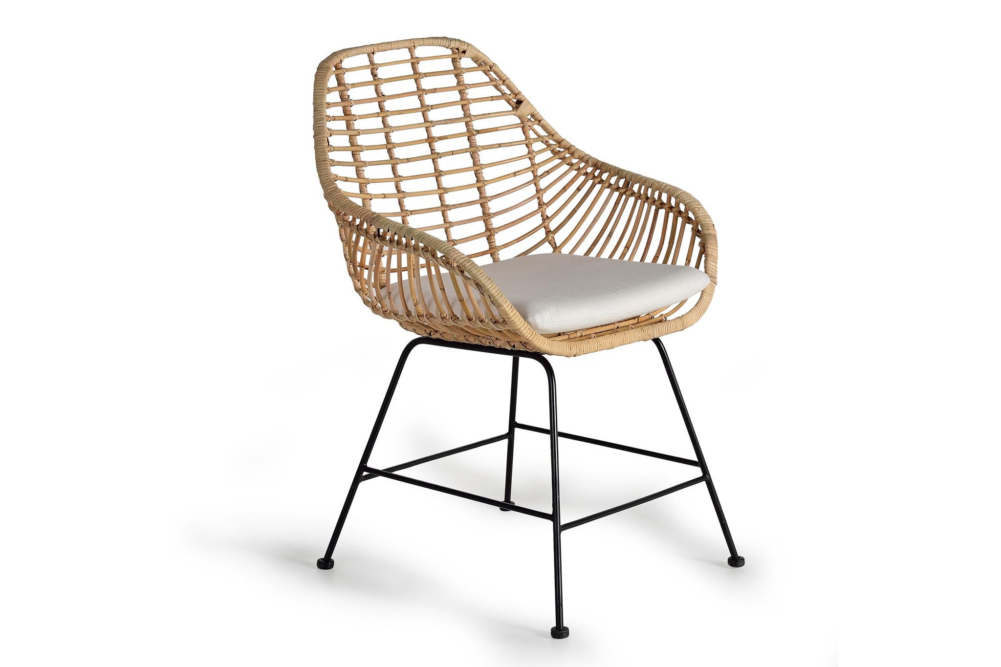 Krzesło z naturalnego rattanu 66 cm w stylu śródziemnomorskim - 88x66x63 GYC