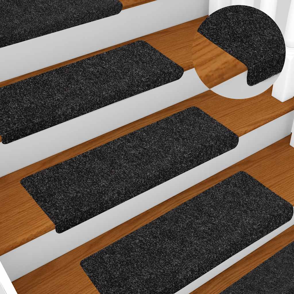 Tapis d'escalier autocollant 20 pcs | Paillasson d'escalier | Tapis de marche noir 65x21x4 cm CFW773431 - 5
