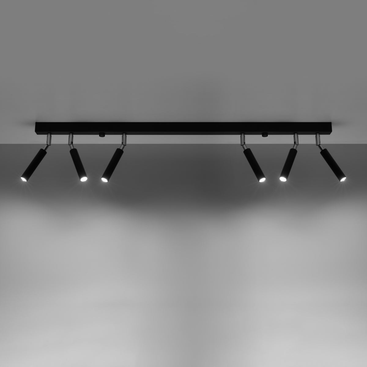 Plafon ASTIX 6 czarny LED 3000K - 100x3x20cm Sollux