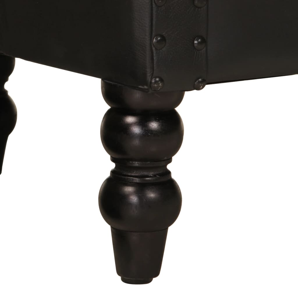 Fauteuil Noir Cuir de chèvre véritable - 7
