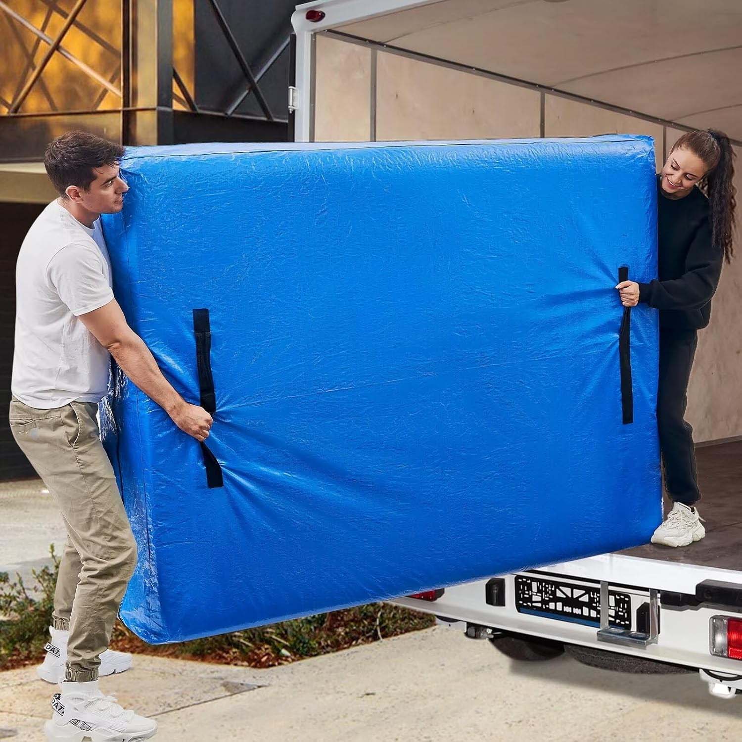 Housse De Protection Matelas Avec 8 Poignées Renforcées Et Fermeture Éclair - Idéale Déménagement Et Stockage