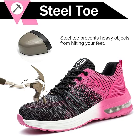 Chaussures de Sécurité unisexes à Bout en Acier - Anti-perforation, Légères, Respirantes pour l'Industrie et la Construction - 2