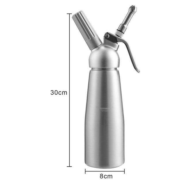 Sifone Per Panna Montata Professionale 500 Ml - Con 3 Ugelli Decorativi In Acciaio Inox, Per Torte, Gelati E Dessert - Foto 3