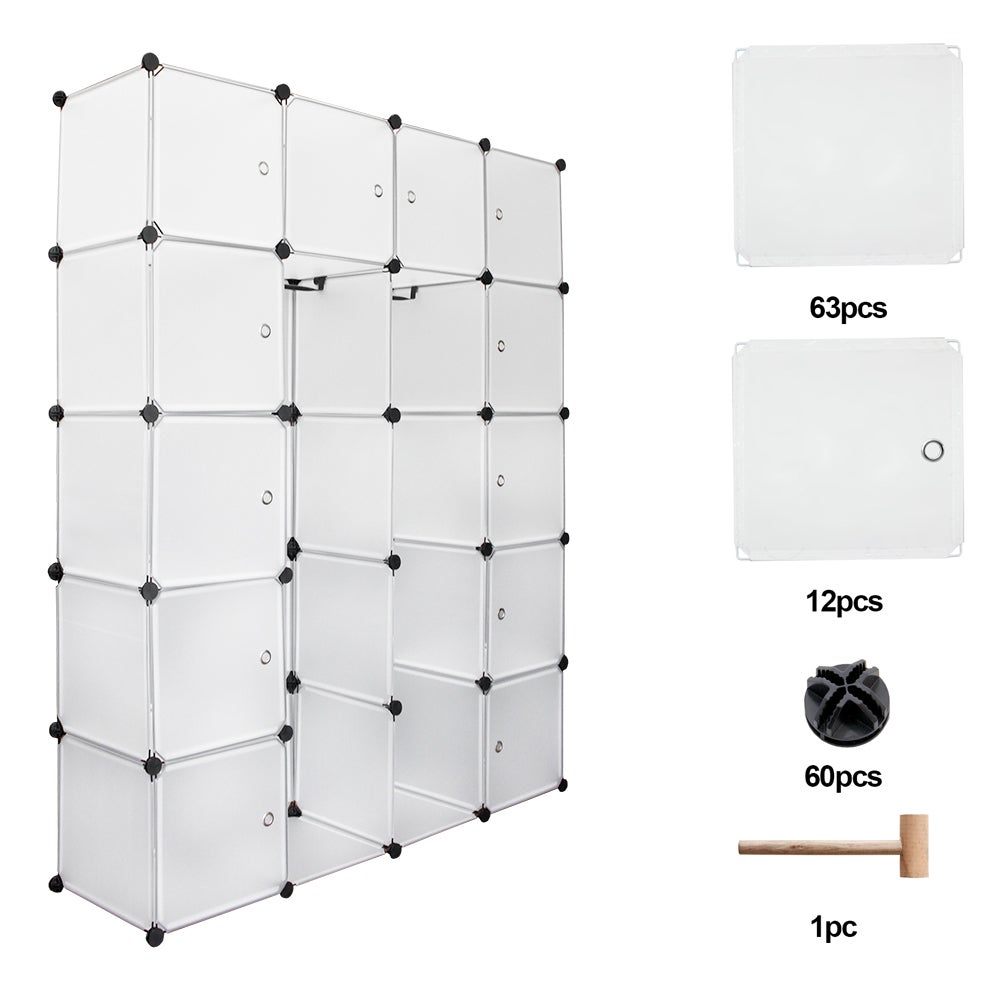 Armoire De Rangement 20 Cubes - Étagère Modulable DIY - 140x175x45 Cm