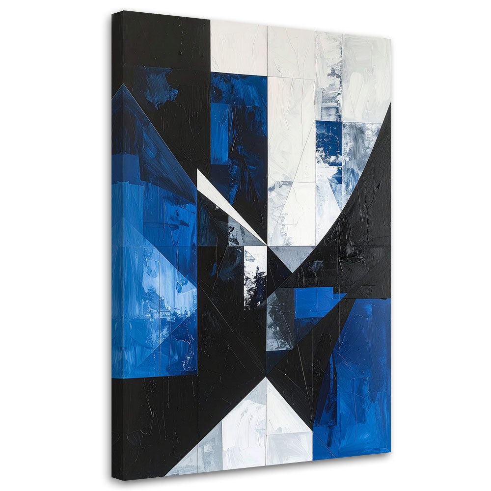 Obraz do salonu sypialni biura, Abstrakcja kształty geometryczne niebieski 40x60