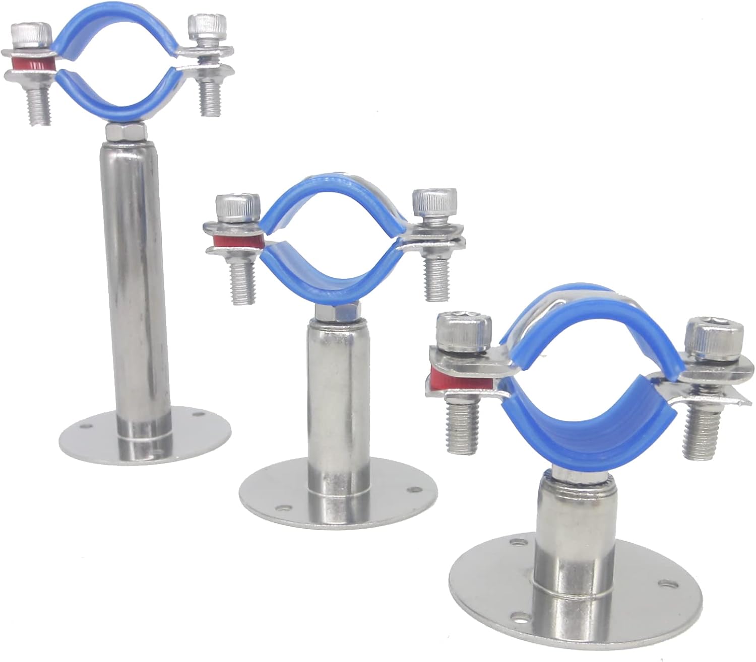 Lot de 2 colliers de serrage réglables en hauteur - Montage mural/plafond - Pour tubes de 32 mm à 34 mm - Support de tuyau robuste - 5