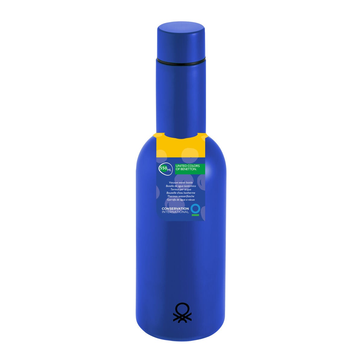 Benetton Bottiglia In Acciaio Inossidabile 550 Ml - Colore Blu, Ideale Per Casa, Scuola O Ufficio