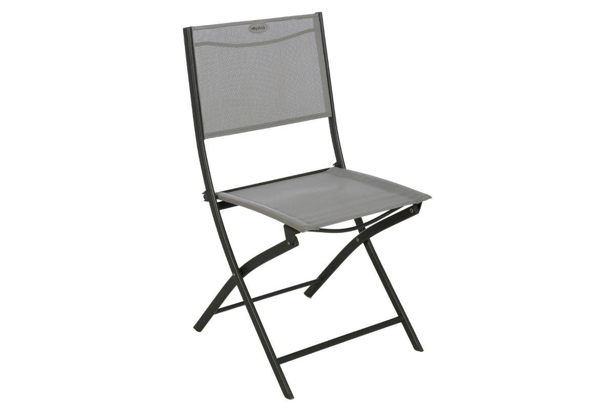 Lot de 4 chaises de jardin pliantes Modula Galet & Graphite - Hespéride - 3