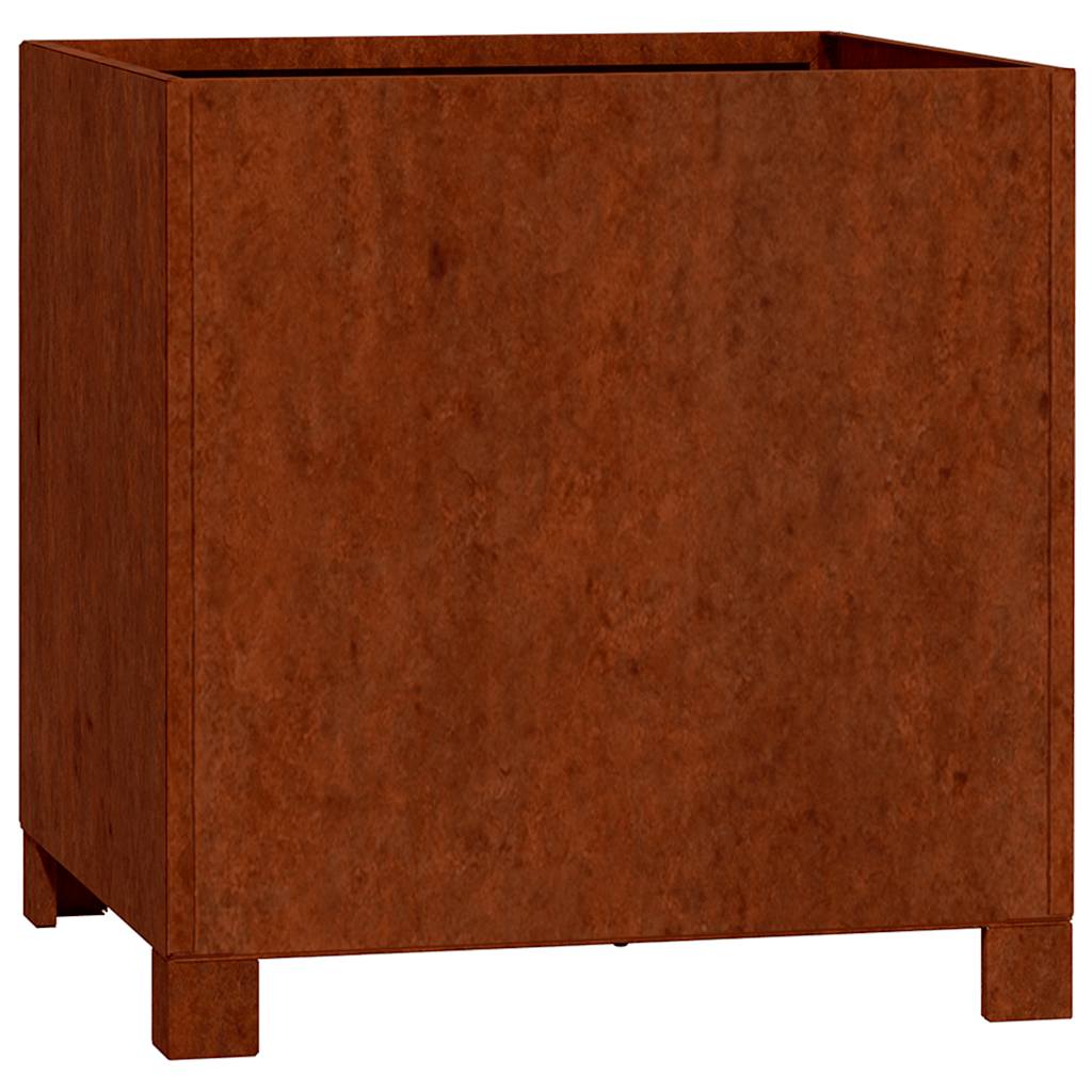Lot de 2 Jardinières avec pieds - Pot De Fleurs Rouillé 42x40x43 cm acier corten Couleur évolue n2350l - 5
