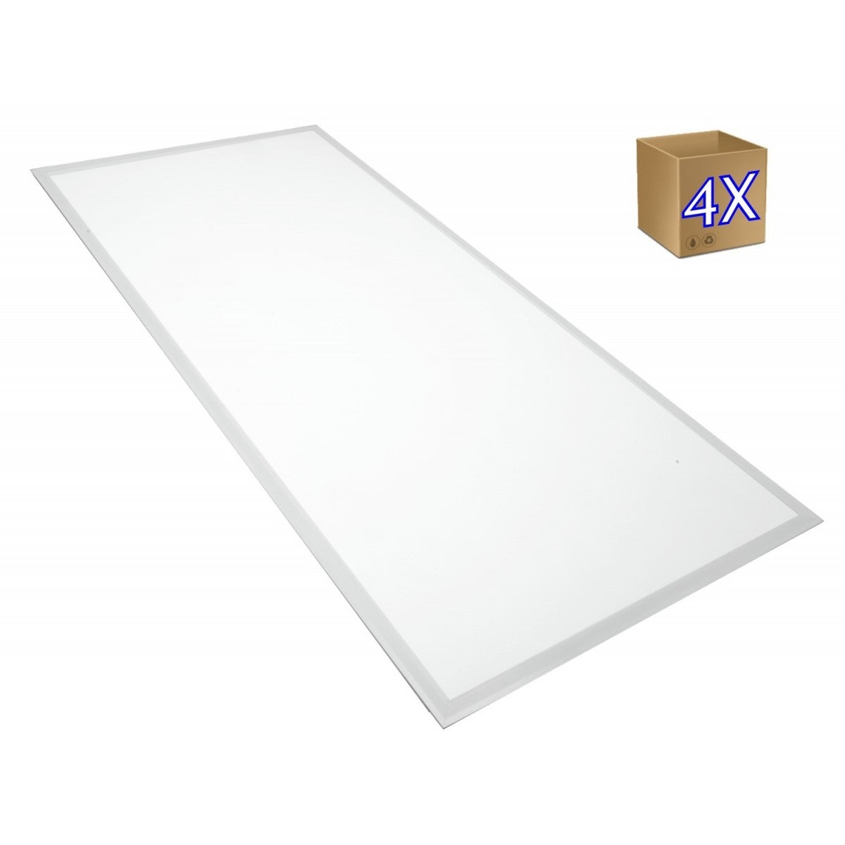 Opakowanie x4 Panel podświetlany LED 60x120cm, moc 100W, barwa chłodnobiała 6000K, 10000 lumenów, ramka biała