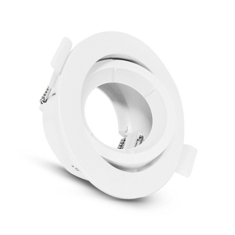 Support plafond rond - Orientable 45° - Blanc - Ø90mm - PC & Aluminium - 2