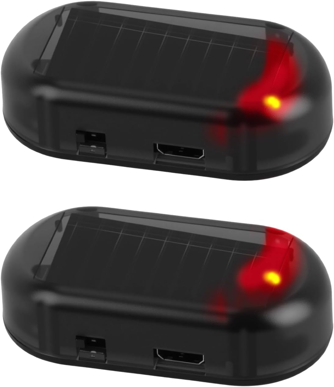 2x Alarm samochodowy zasilany energią słoneczną, Alarm samochodowy zasilany energią słoneczną, Alarm samochodowy antywandalistyczny, Automatyczne miga