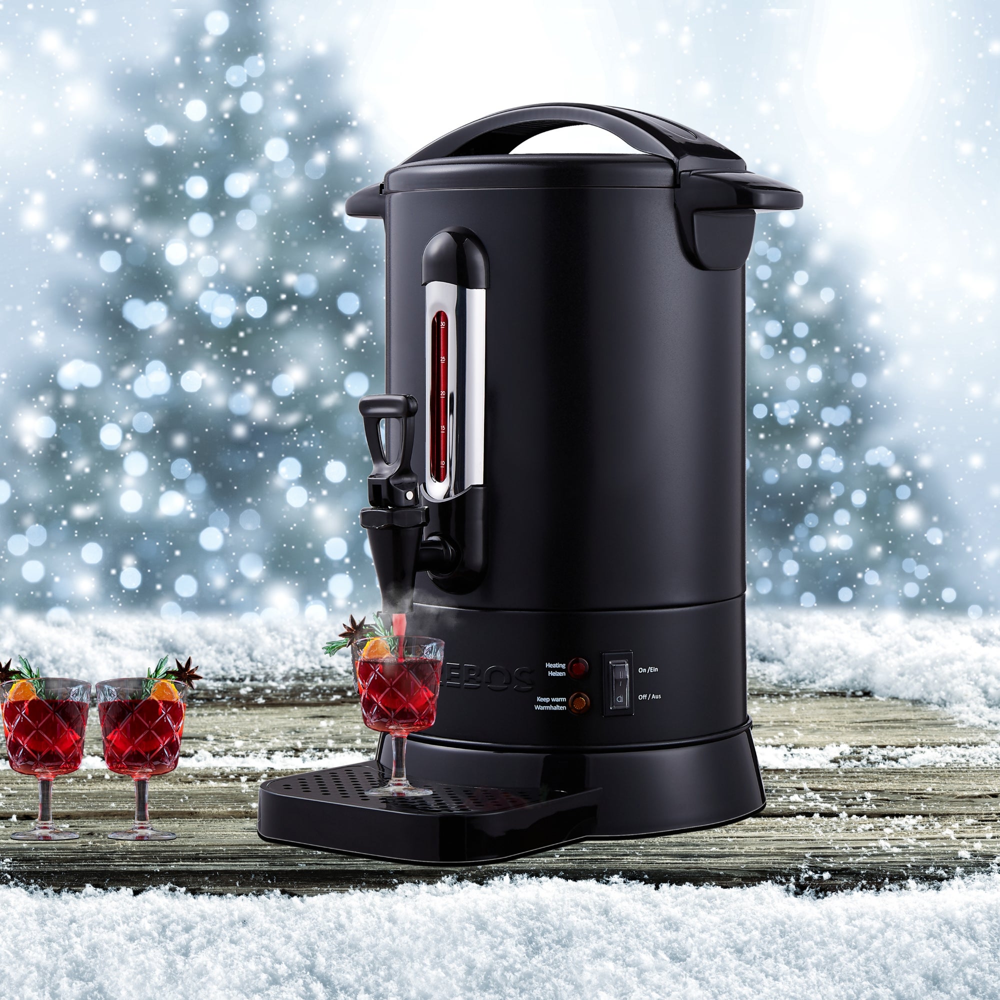 Bollitore Arebos 6.8L - Distributore Bevande Calde, Temperatura Regolabile 30-110°C, Per Vin Brulè E Tè - Foto 4