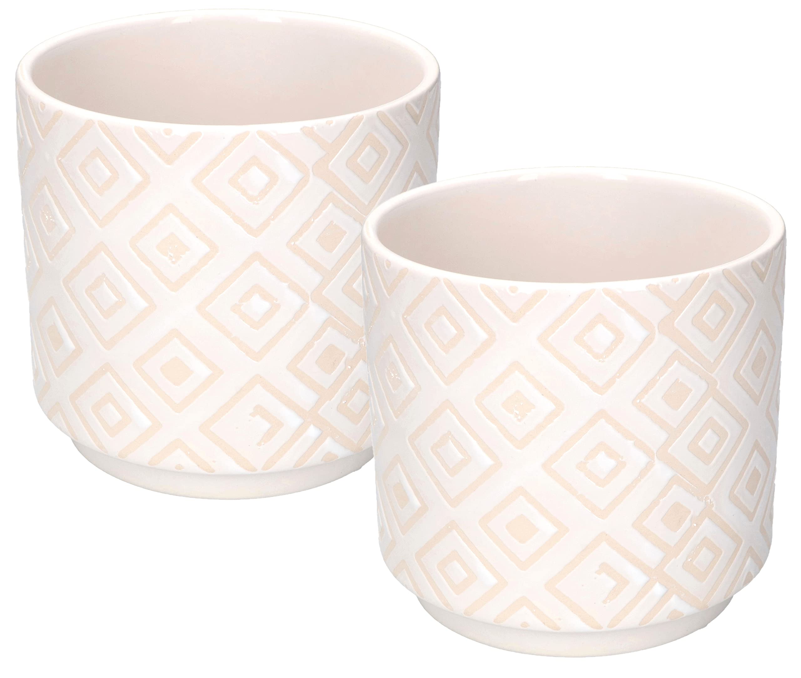 Zestaw 2x doniczka osłonka 12 ceramika szkliwiona - KOTARBAU