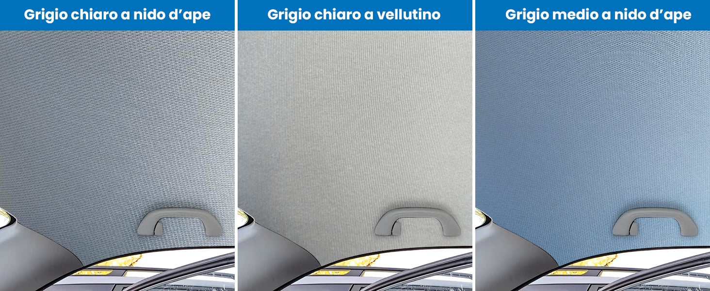 Kit Riparazione Tessuto Cielo Auto - Vellutino Grigio Chiaro Con 1 Colla a Pennello - Misura 1,50 x 2 m - Adatto anche per Pannelli Portiere e Pantoni - 3