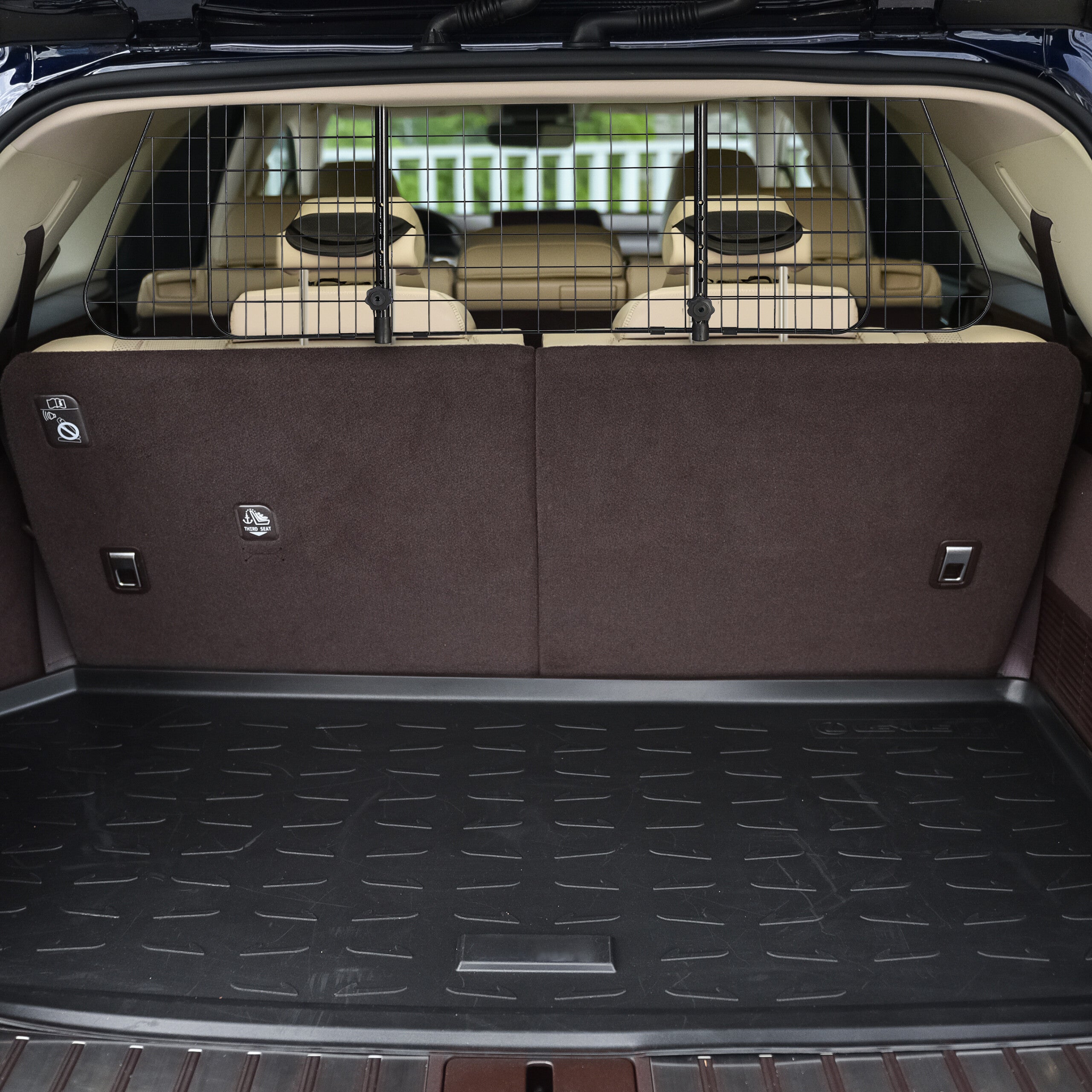 grille de séparation pour chien voiture, barrière universelle, largeur réglable, H x L 40 x 92-157 cm, noir, Relaxdays - 2