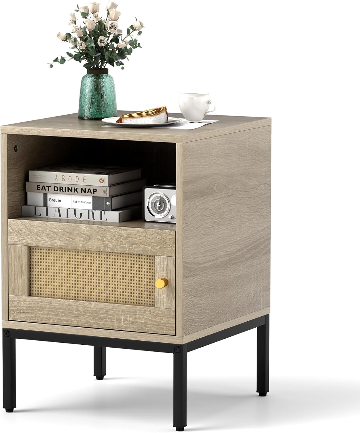 Table De Chevet Roulante Avec 2 Plateaux - Desserte Mobile Pratique Pour Chambre Ou Salon - 5
