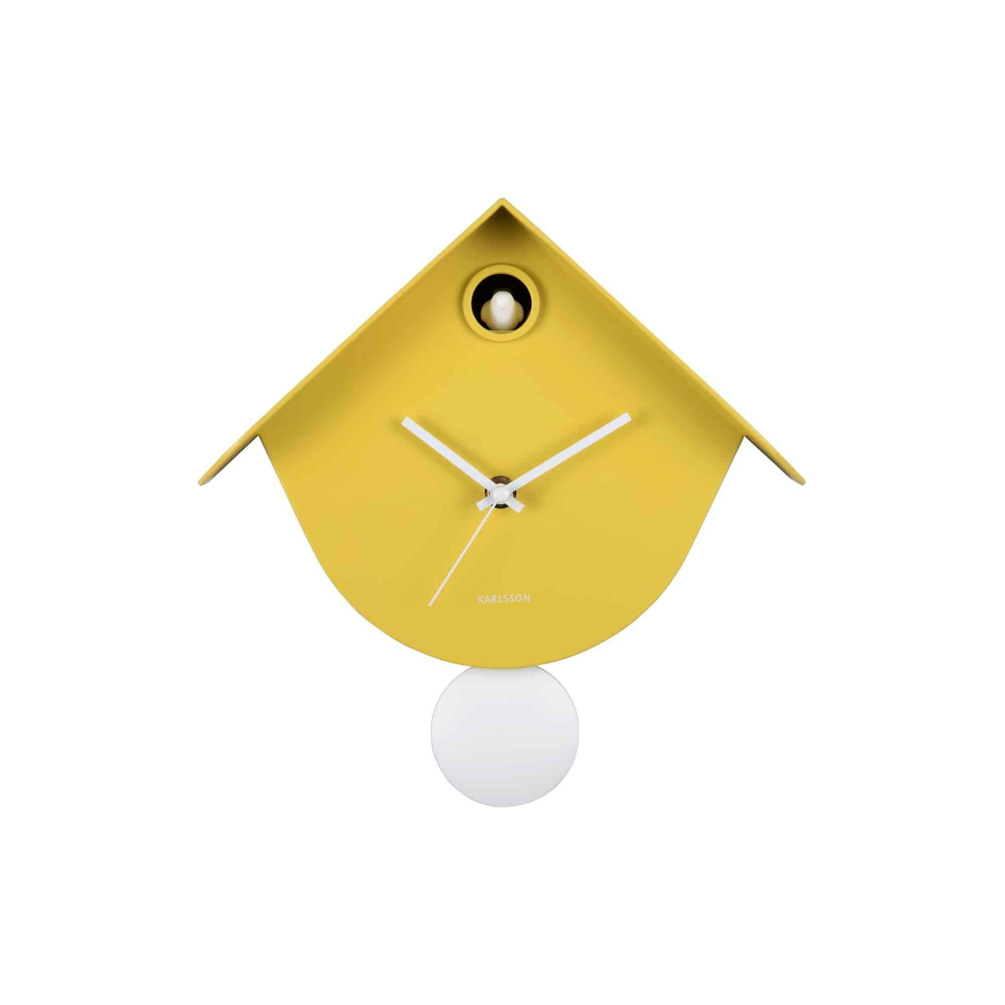 Horloge murale Cool Retro - Jaune doré - 7.5x25.5x25.8cm - Karlsson - 3